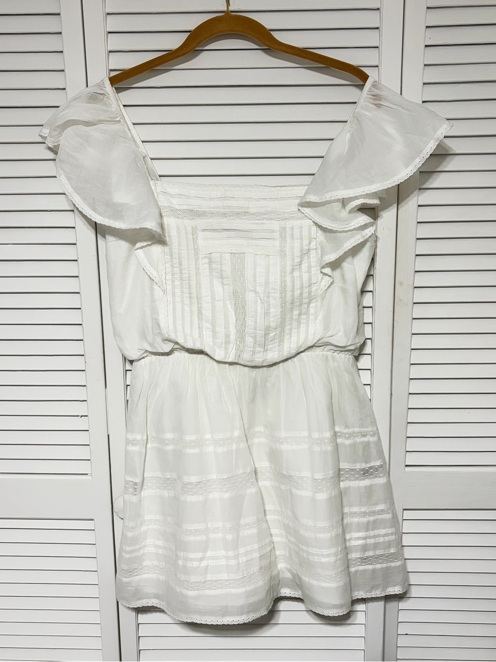 Abercrombie & Fitch White Ruffle Strap Skort Mini Dress